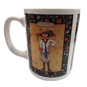 Heart in Hand Here Vintage Mug MK Ink Mary Englebreit GUC Flaw